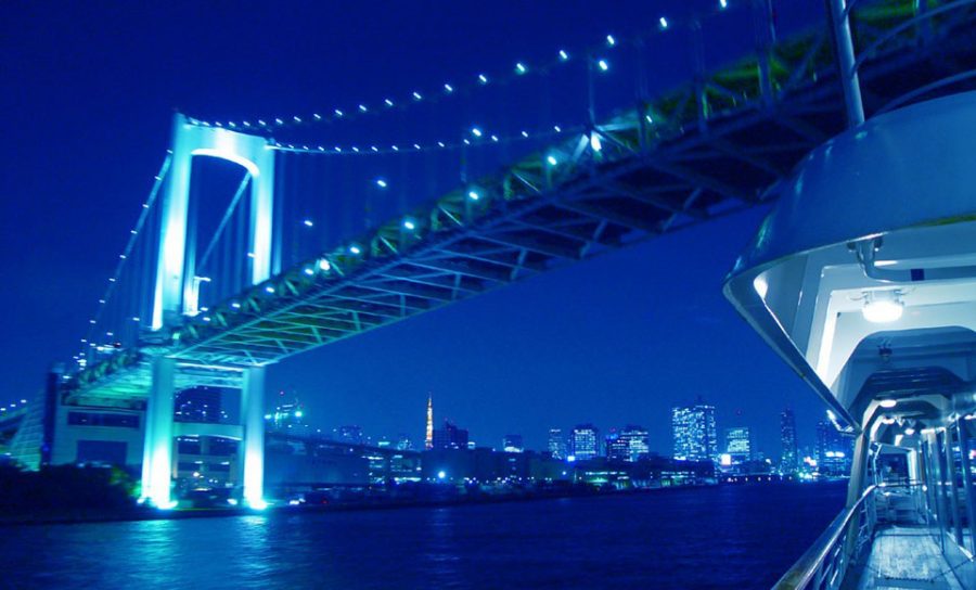 Tokyo cruise. Tokyo Bay. Bay Bay Night.